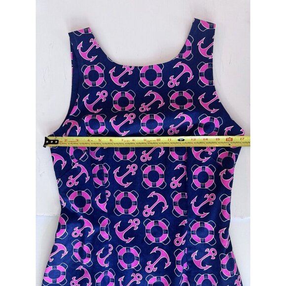 Macbeth Collection Dress Women’s Medium Margaret Joseph’s Nautical Navy Pink - Picture 4 of 8